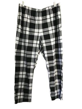 NAUTICA- MENS BLACK/WHITE PLAID ELASTIC WAIST PAJAMA PANTS BOTTOMS SIZE LARGE